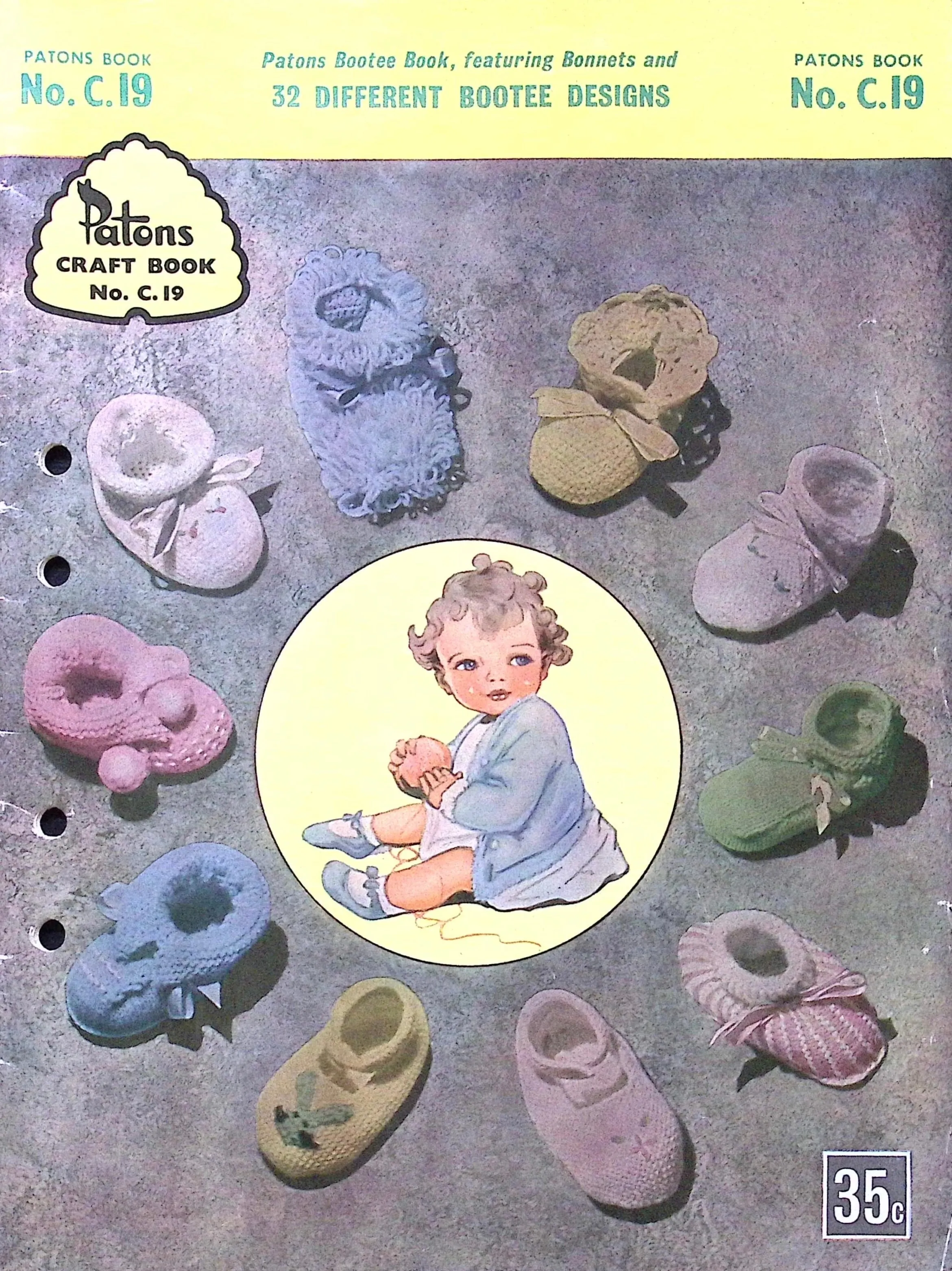 1960's Vintage Knitting Book: Patons Bootee Book No.C19