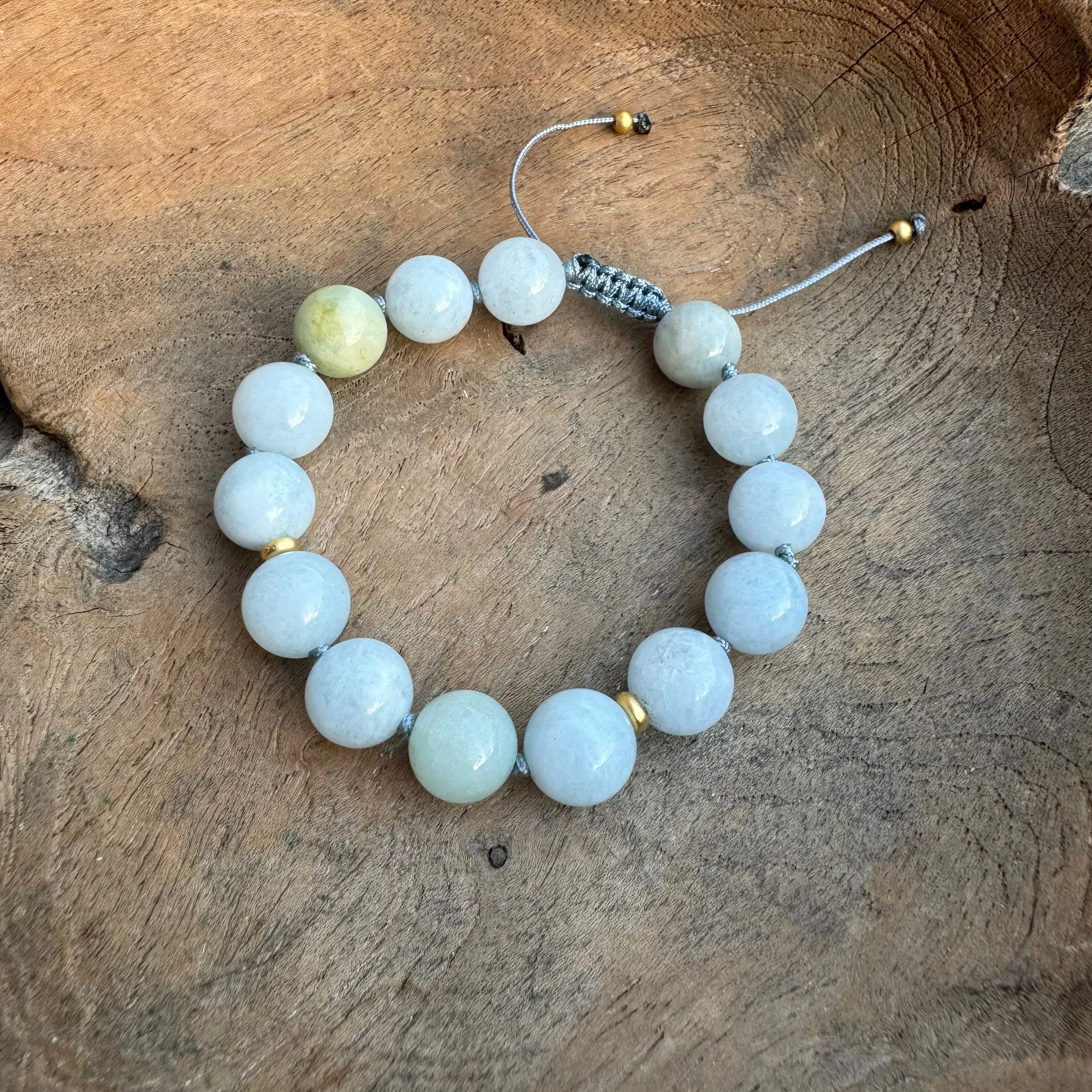 Aquamarine Adjustable Beaded Bracelet