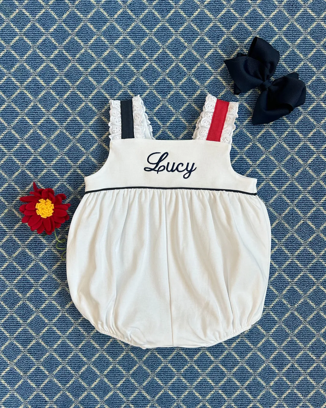 Babs Bubble - Worth Avenue White with Nantucket Navy and Richmond Red