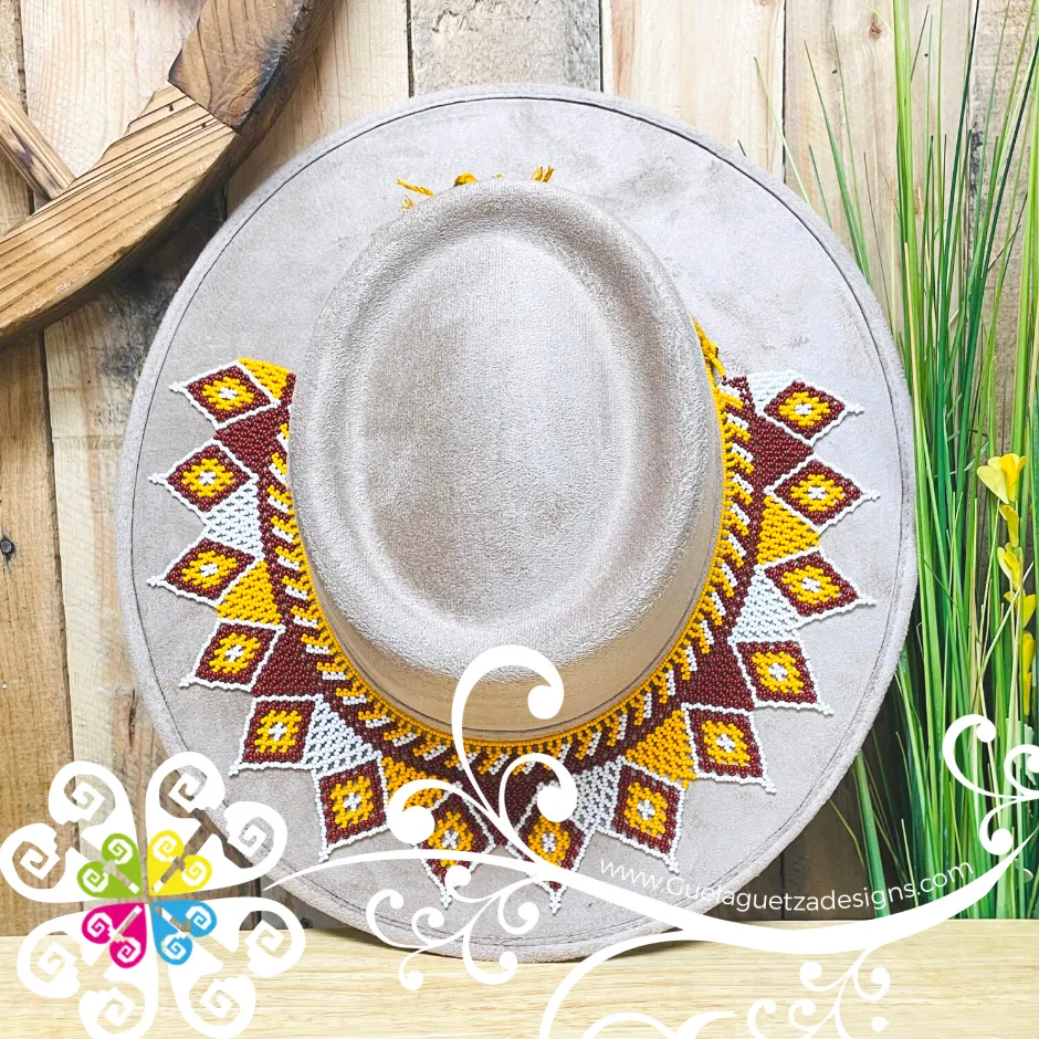 Beaded Rhombus Toquilla Hat - Hatband