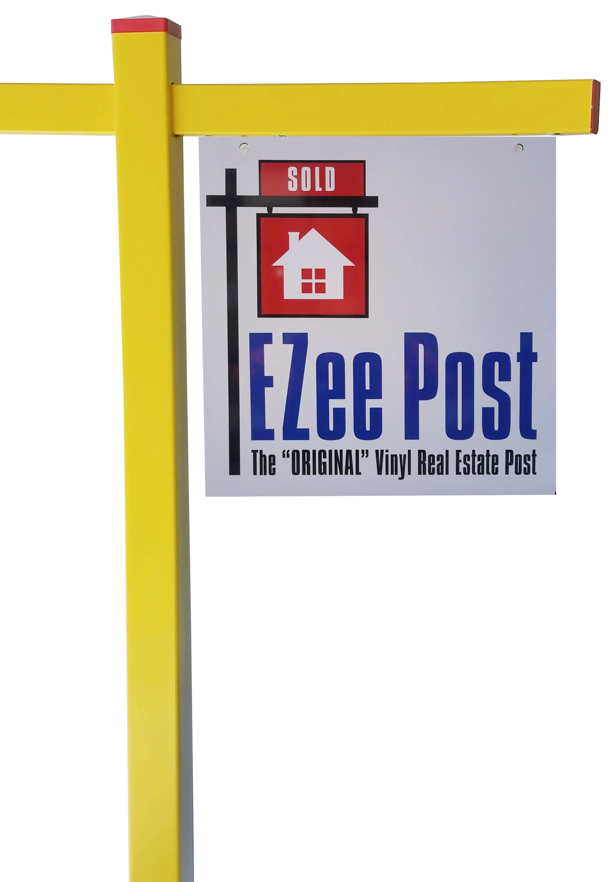Classic 2-Piece Real Estate Yard Sign Post (Riders Included) - Yellow
