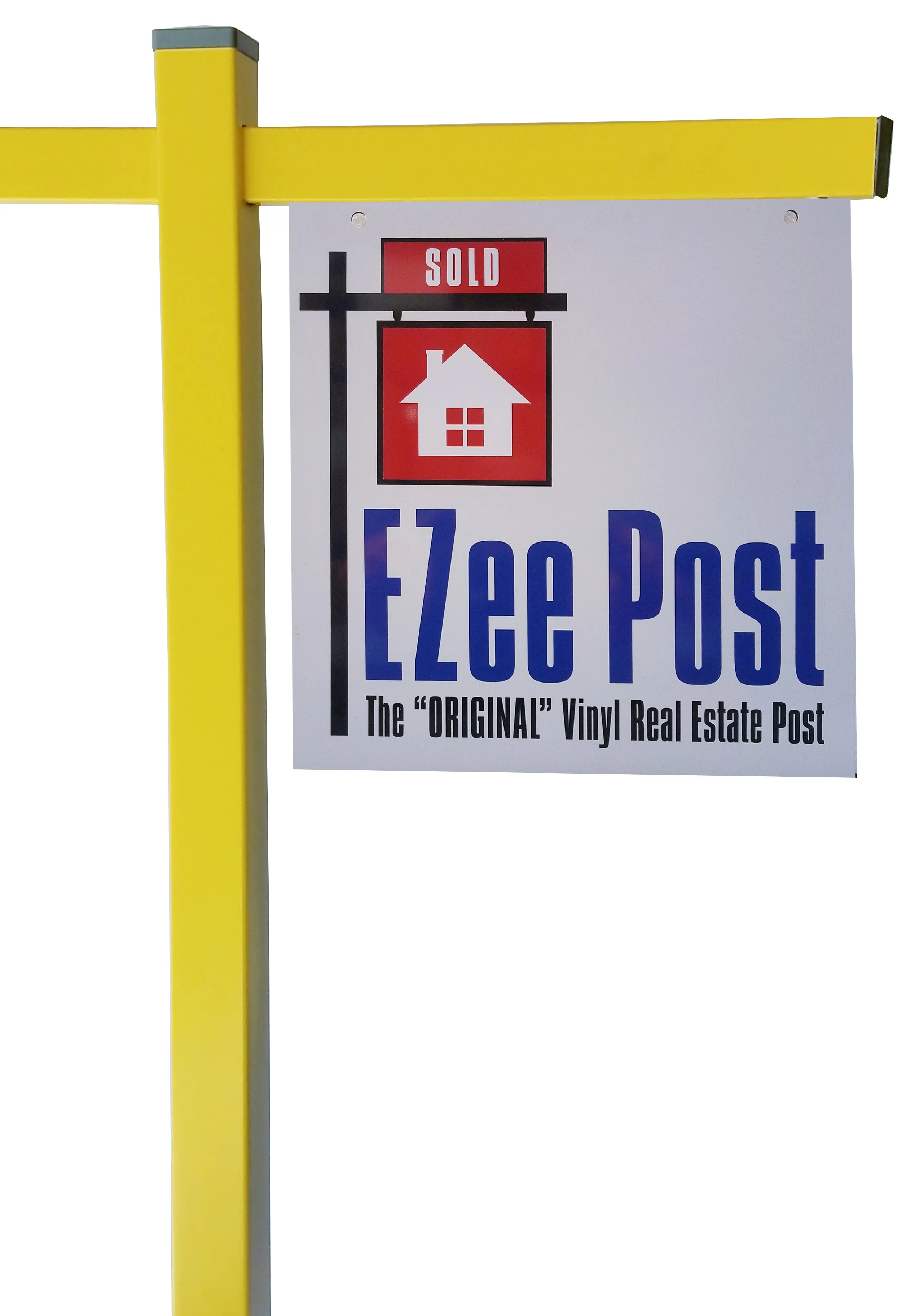Classic 2-Piece Real Estate Yard Sign Post (Riders Included) - Yellow