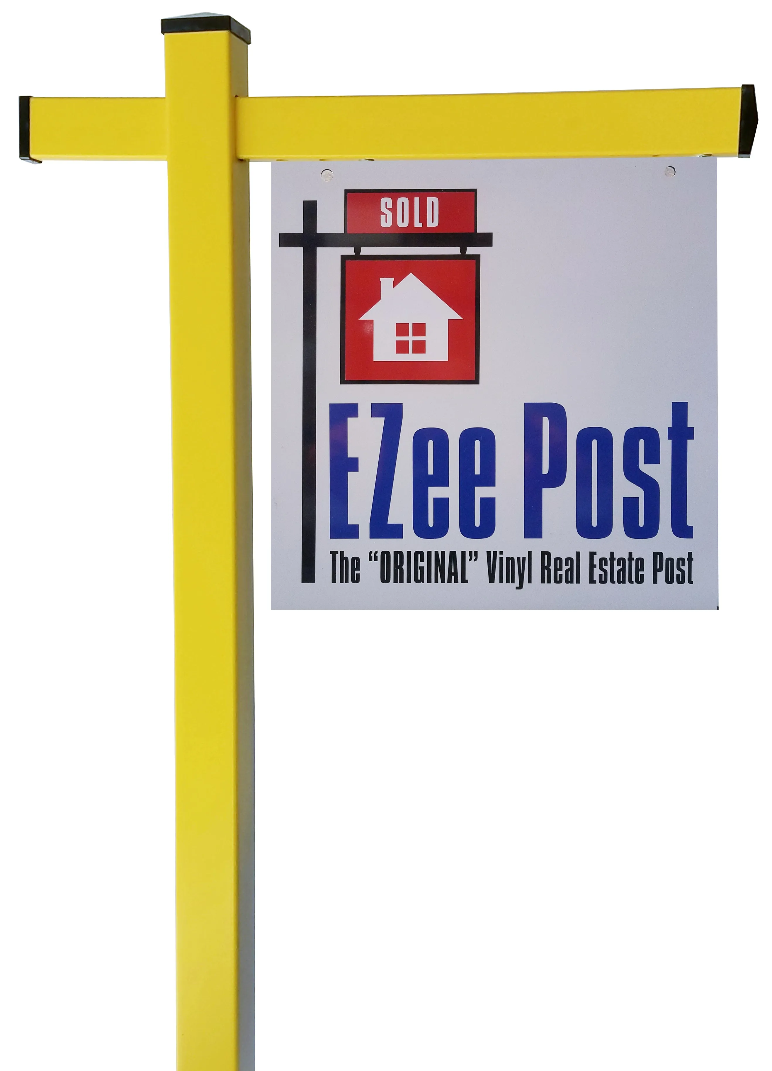 Classic 2-Piece Real Estate Yard Sign Post (Riders Included) - Yellow