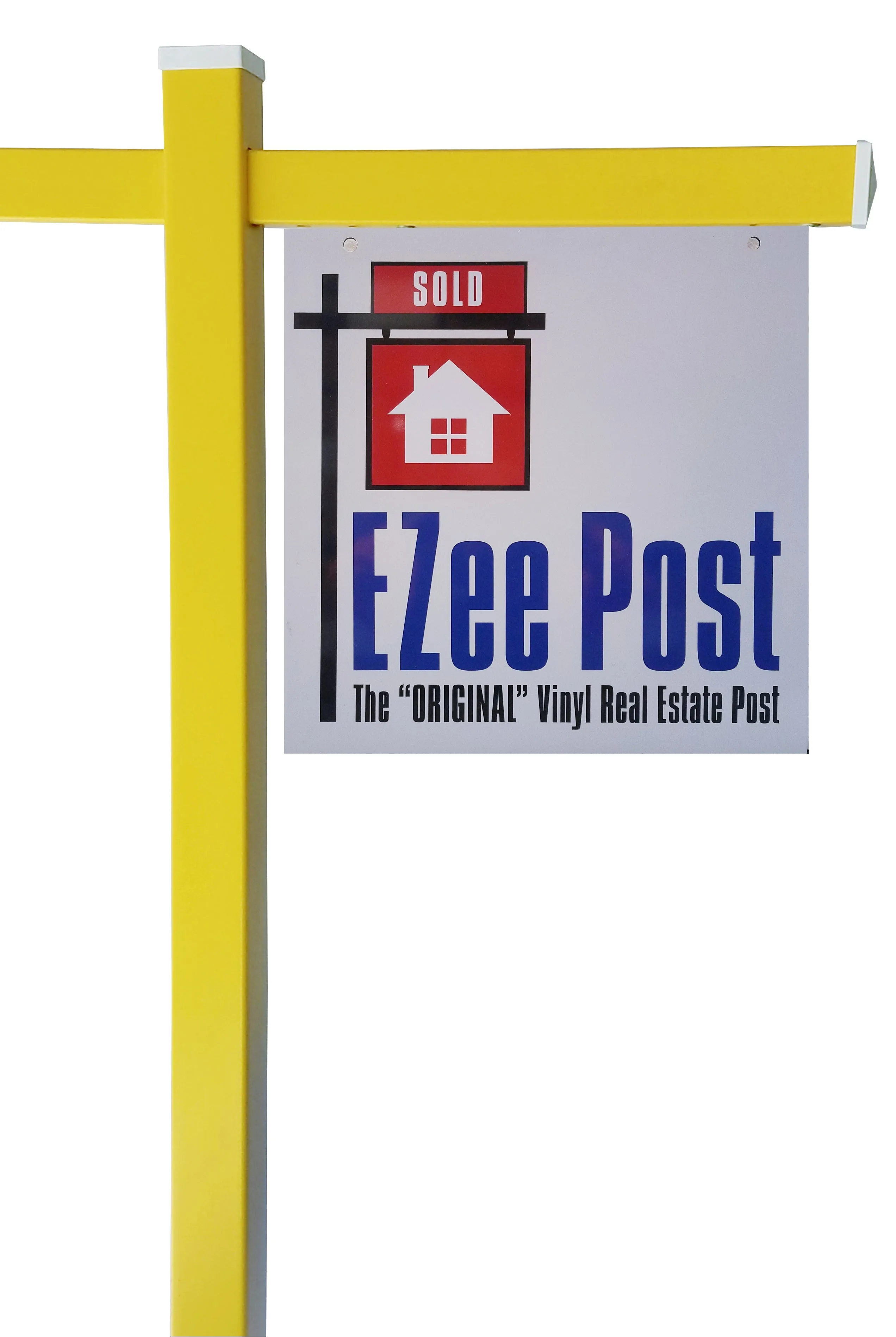 Classic 2-Piece Real Estate Yard Sign Post (Riders Included) - Yellow