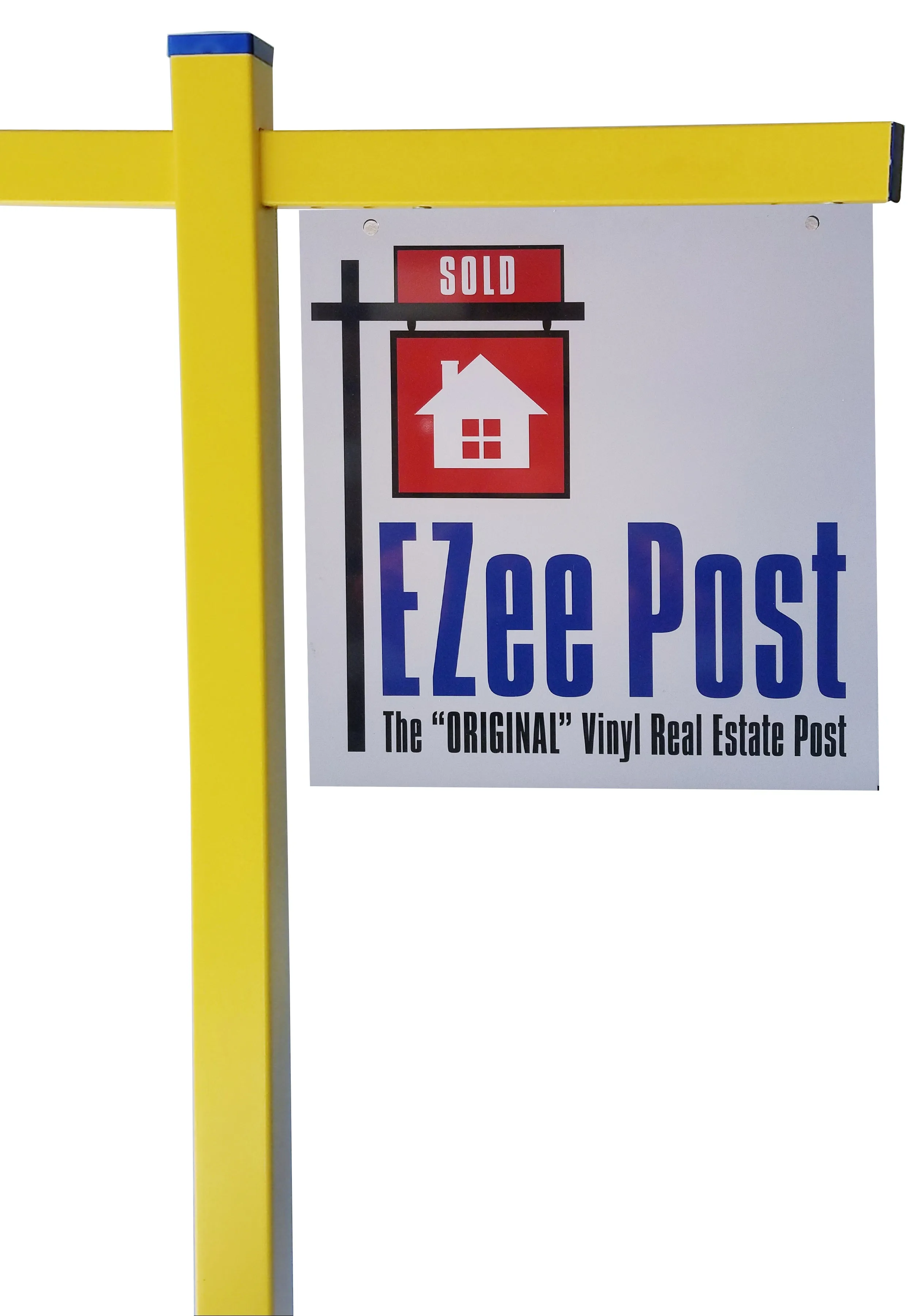 Classic 2-Piece Real Estate Yard Sign Post (Riders Included) - Yellow