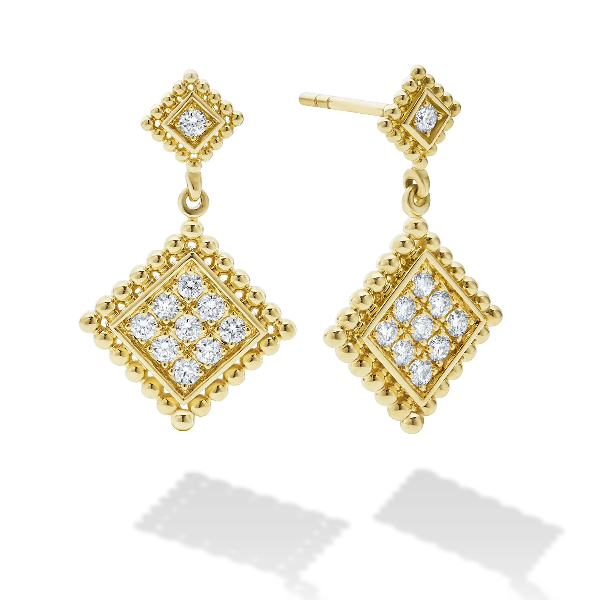 Covet 18K Gold Diamond Drop Earrings