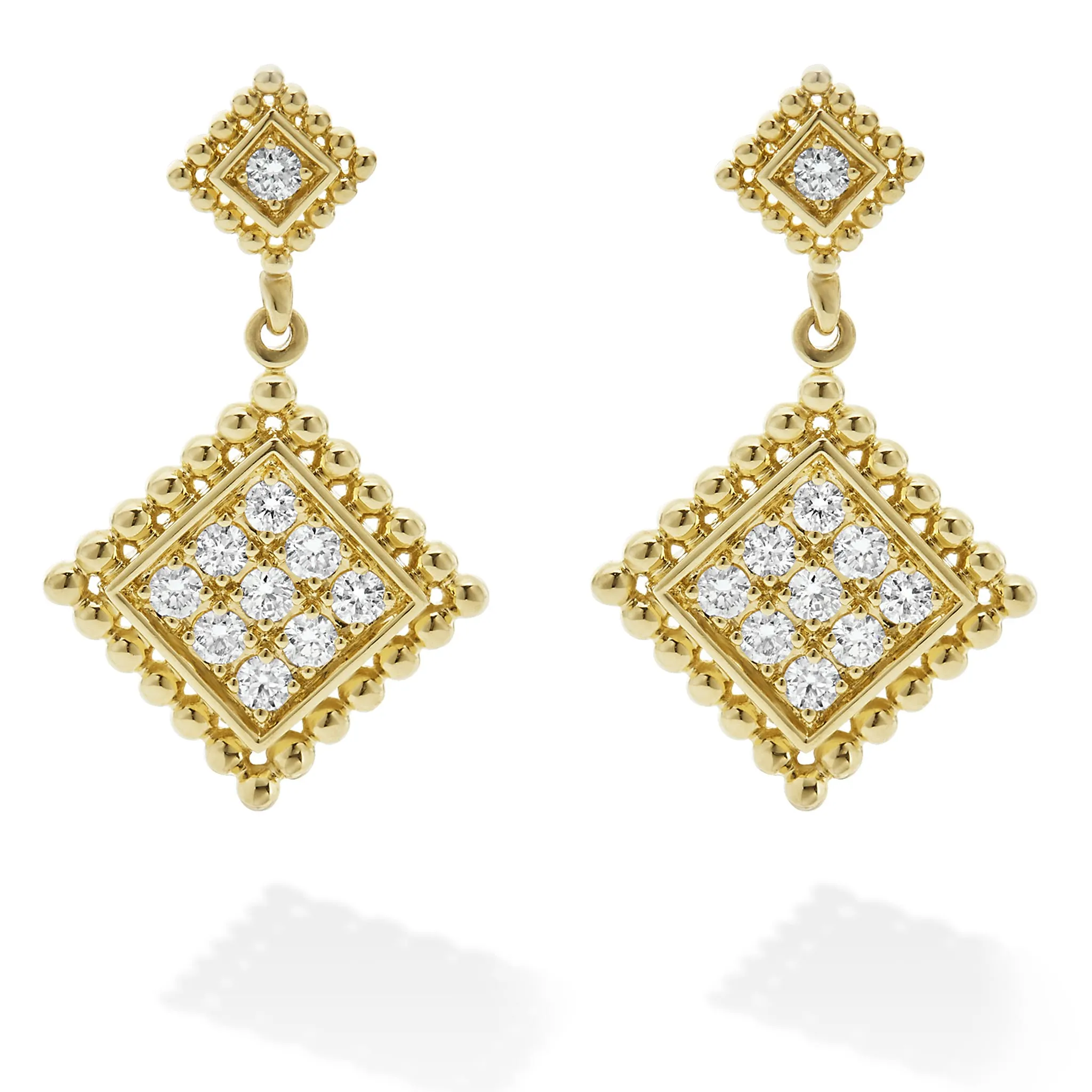 Covet 18K Gold Diamond Drop Earrings