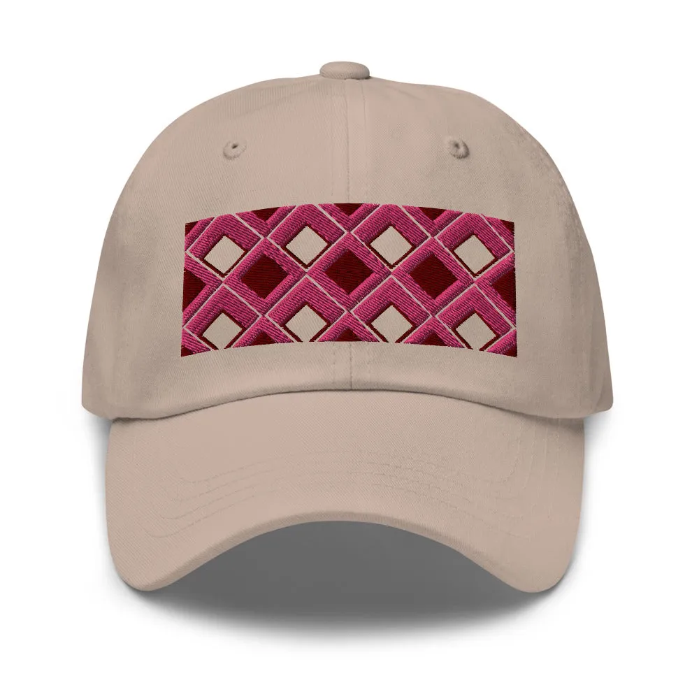 Dad Hat | 60s Pink Diamonds | Geometric Glam