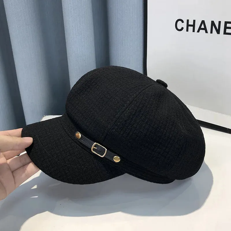 Fashion Designer Winter Women Berets Female Retro boinas Berets caps for women hats Bonnets Hats for Women Octagonal sboy Hat