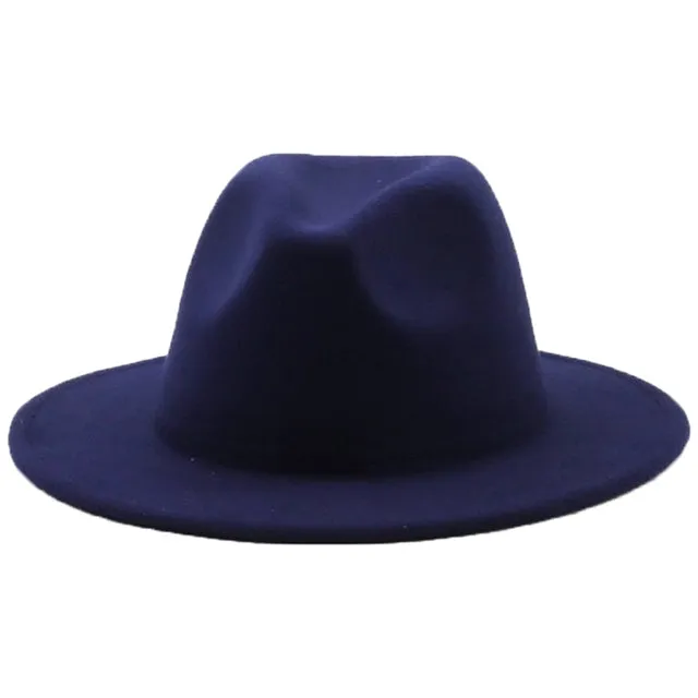 Fedoras women&#39;s Hat Big Brim Autumn Solid Formal Dress Wedding Woman Hat Camel Black White Fedora Felted Classic Cap Winter Hats