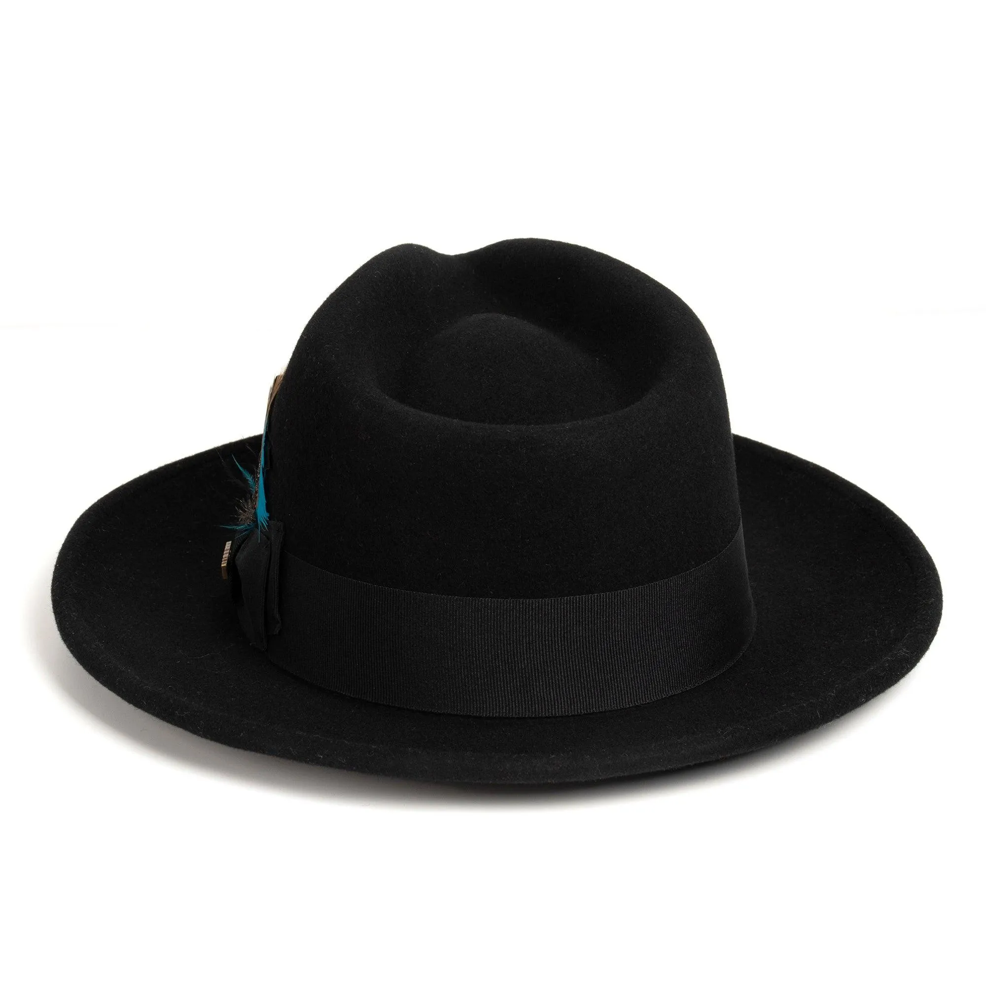 Ferrecci Crushable Wool Fedora in Black