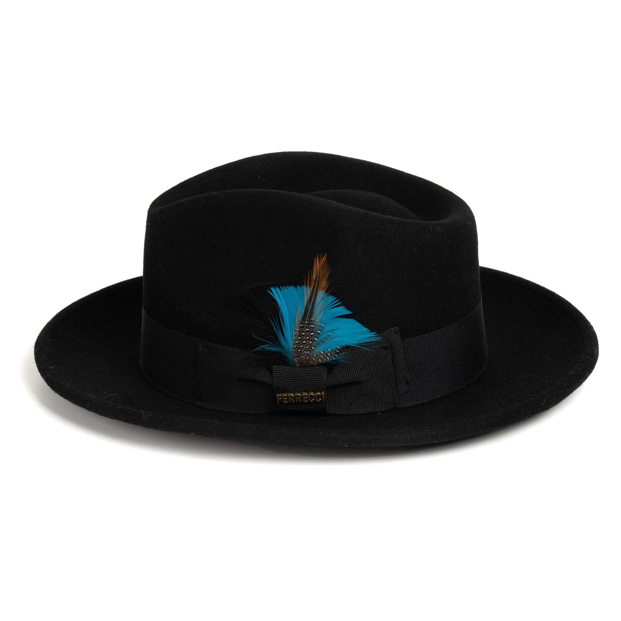 Ferrecci Crushable Wool Fedora in Black
