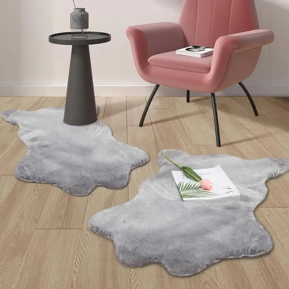 Fluffy Faux Sheepskin Fur Area Rug for Living Room