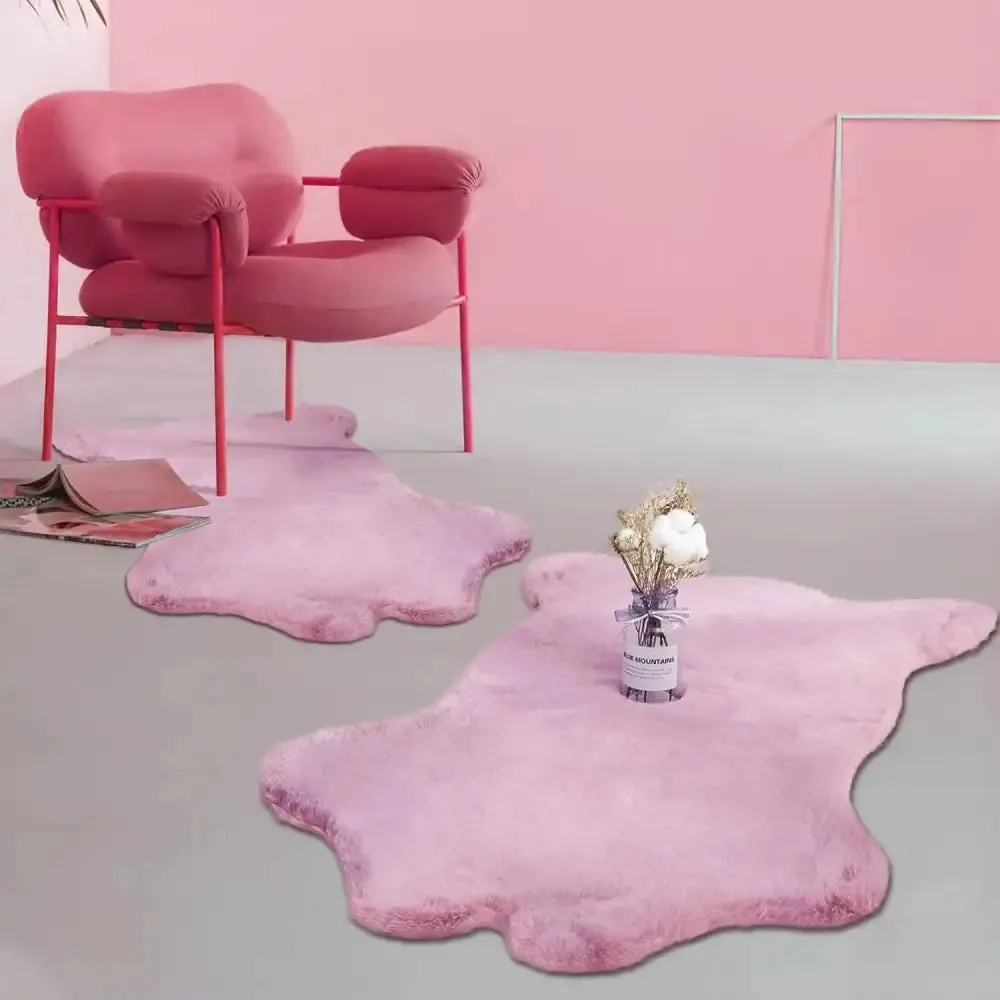 Fluffy Faux Sheepskin Fur Area Rug for Living Room