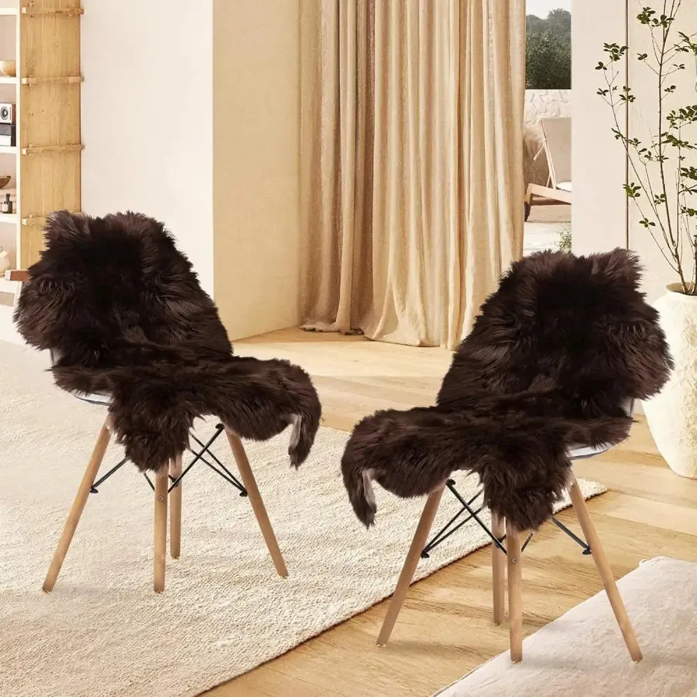 Fluffy Faux Sheepskin Fur Area Rug for Living Room