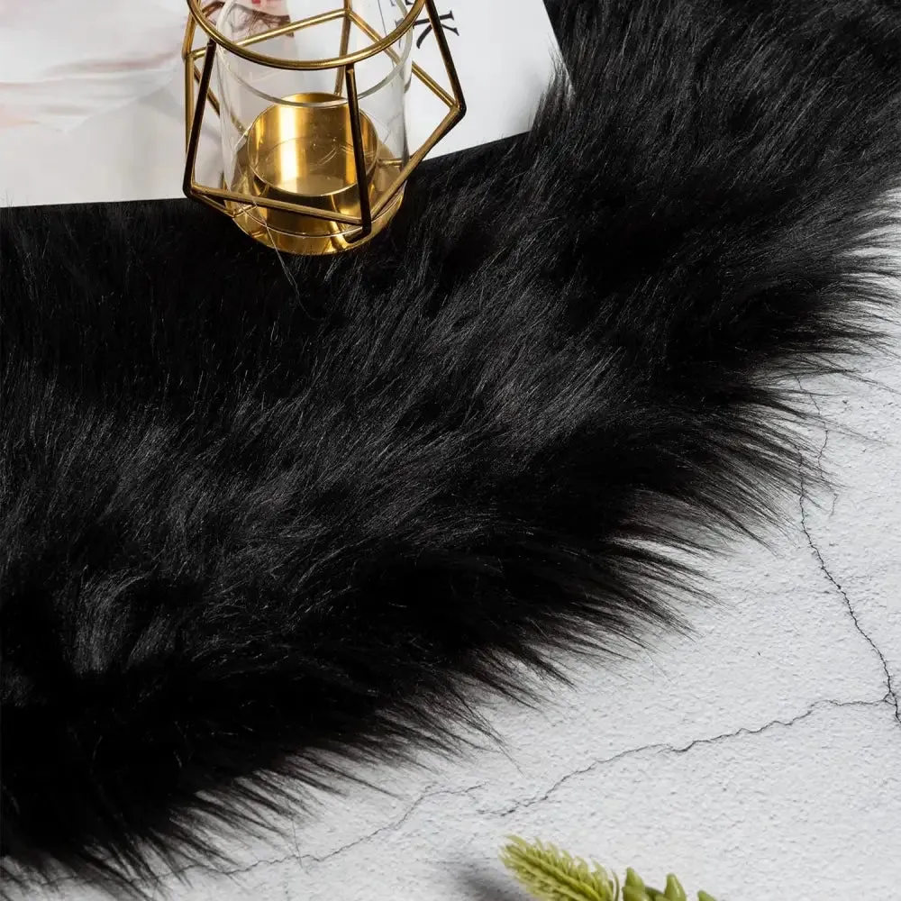 Fluffy Faux Sheepskin Fur Area Rug for Living Room