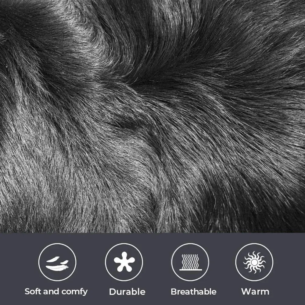 Fluffy Faux Sheepskin Fur Area Rug for Living Room
