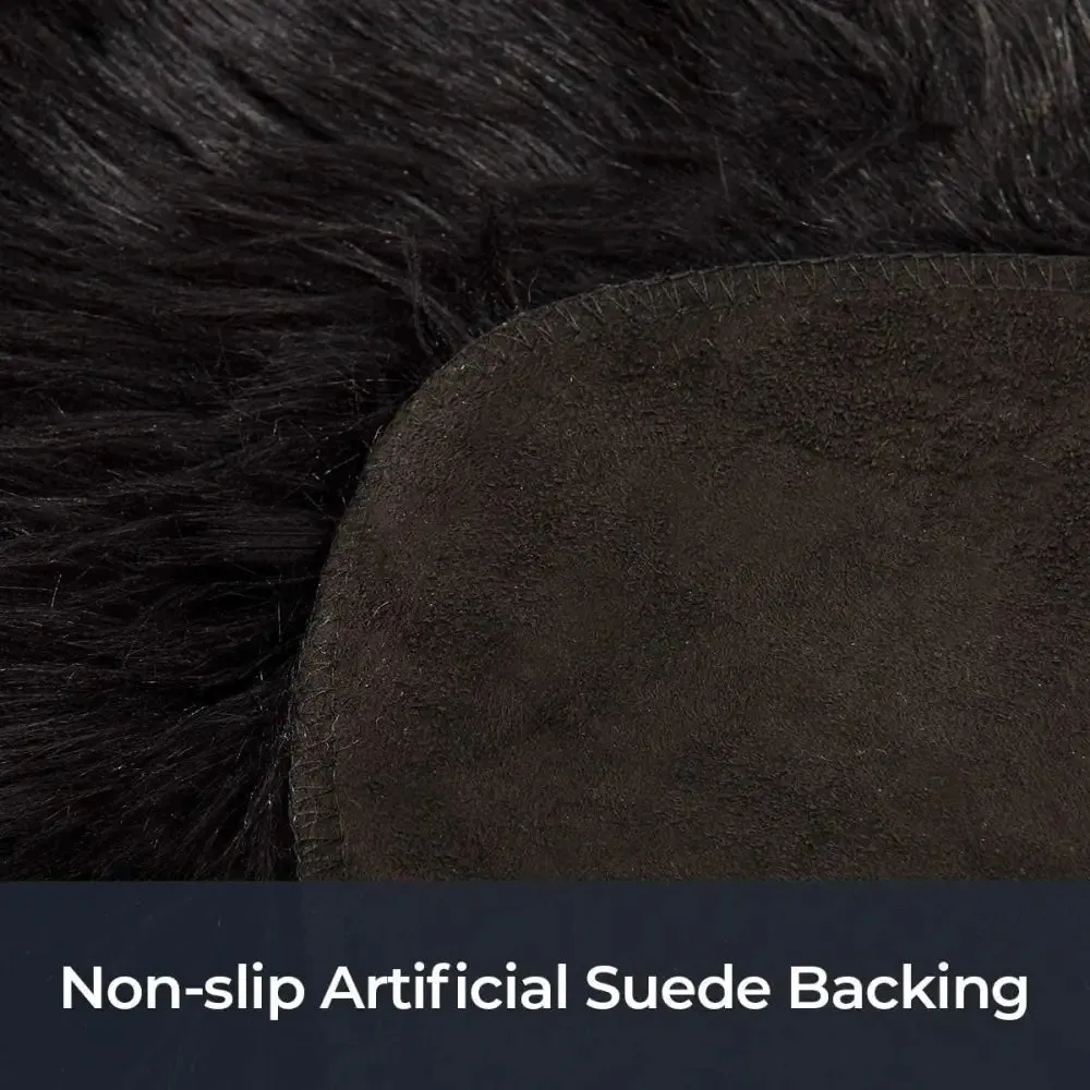 Fluffy Faux Sheepskin Fur Area Rug for Living Room