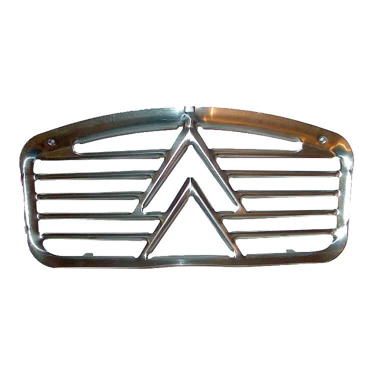 Grille, 2cv, originally fitted from 1961 to 1965, also suitable for Dolly or Charleston, aluminium with large chevrons, PLEASE ALSO READ THE DESCRIPTION.
