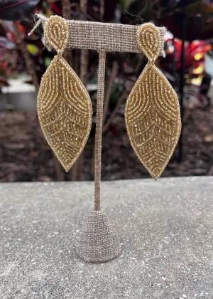 GSA Beaded Leaf Earrings