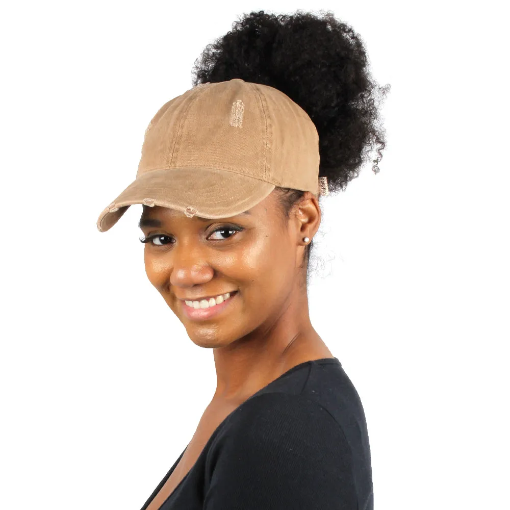 Kelly Distressed Cotton Ponyflo® Cap
