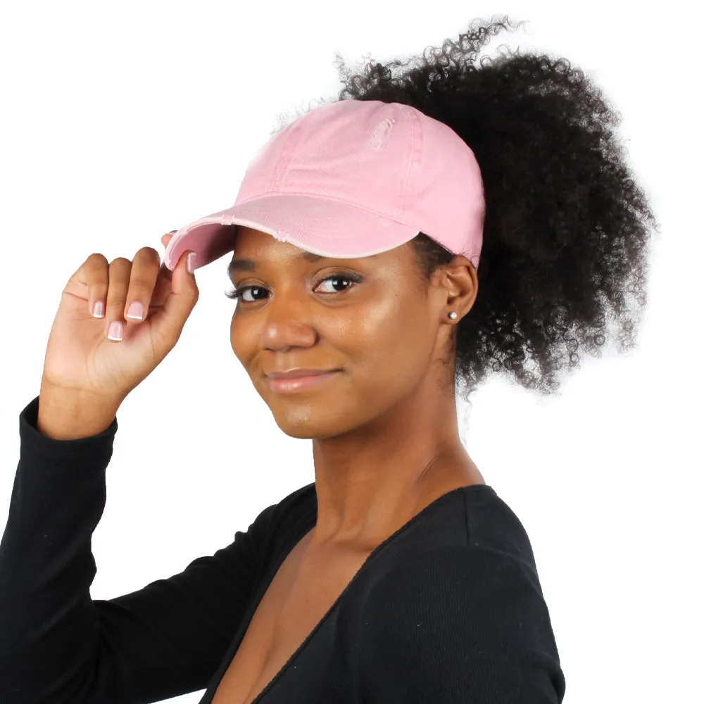 Kelly Distressed Cotton Ponyflo® Cap