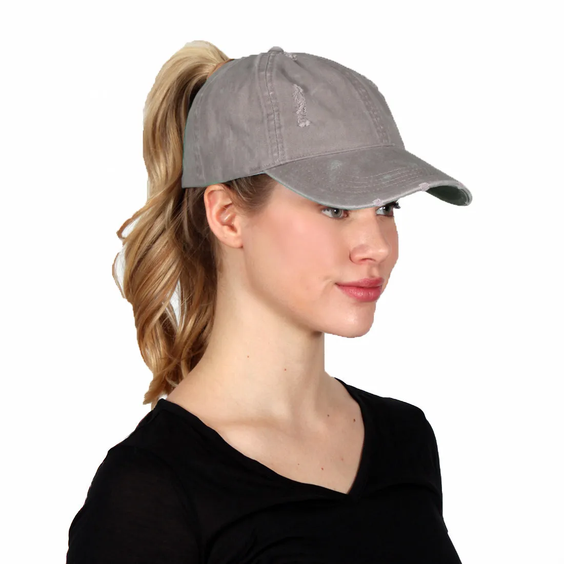Kelly Distressed Cotton Ponyflo® Cap