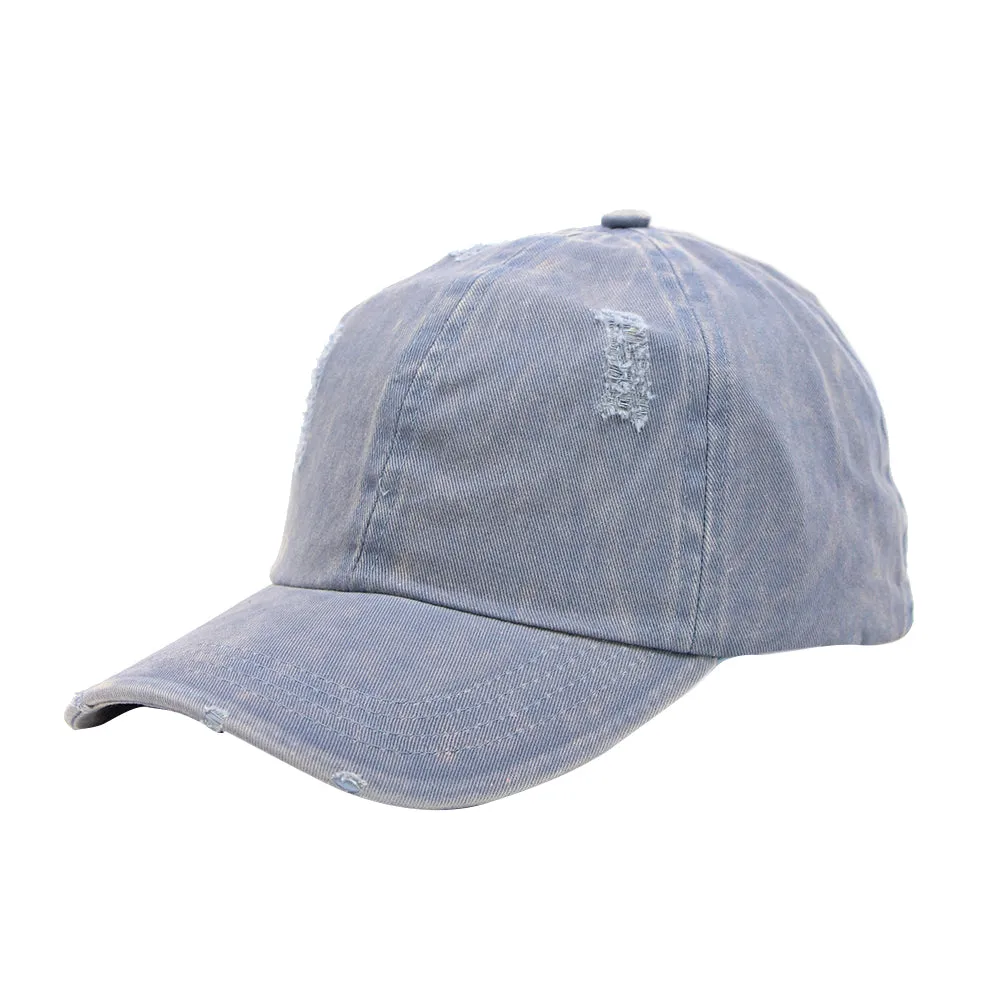 Kelly Distressed Cotton Ponyflo® Cap
