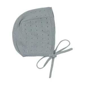 Lilette Dotted Open Knit Bonnet - Blue