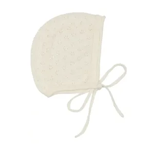 Lilette Knit Pointelle Bonnet - Ivory