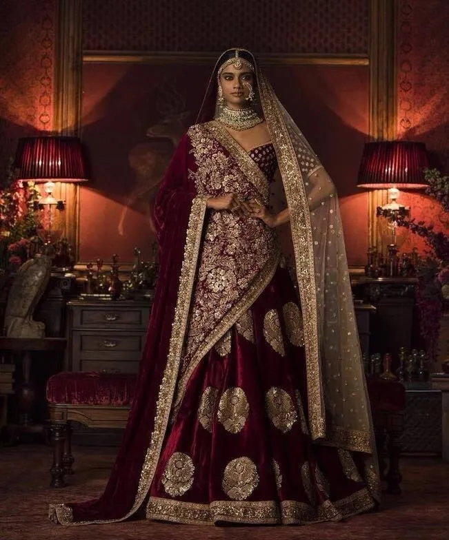 Maroon Color Bridal Lehenga Choli