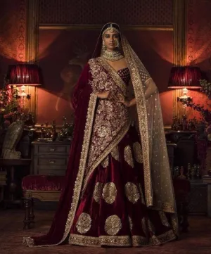 Maroon Color Bridal Lehenga Choli