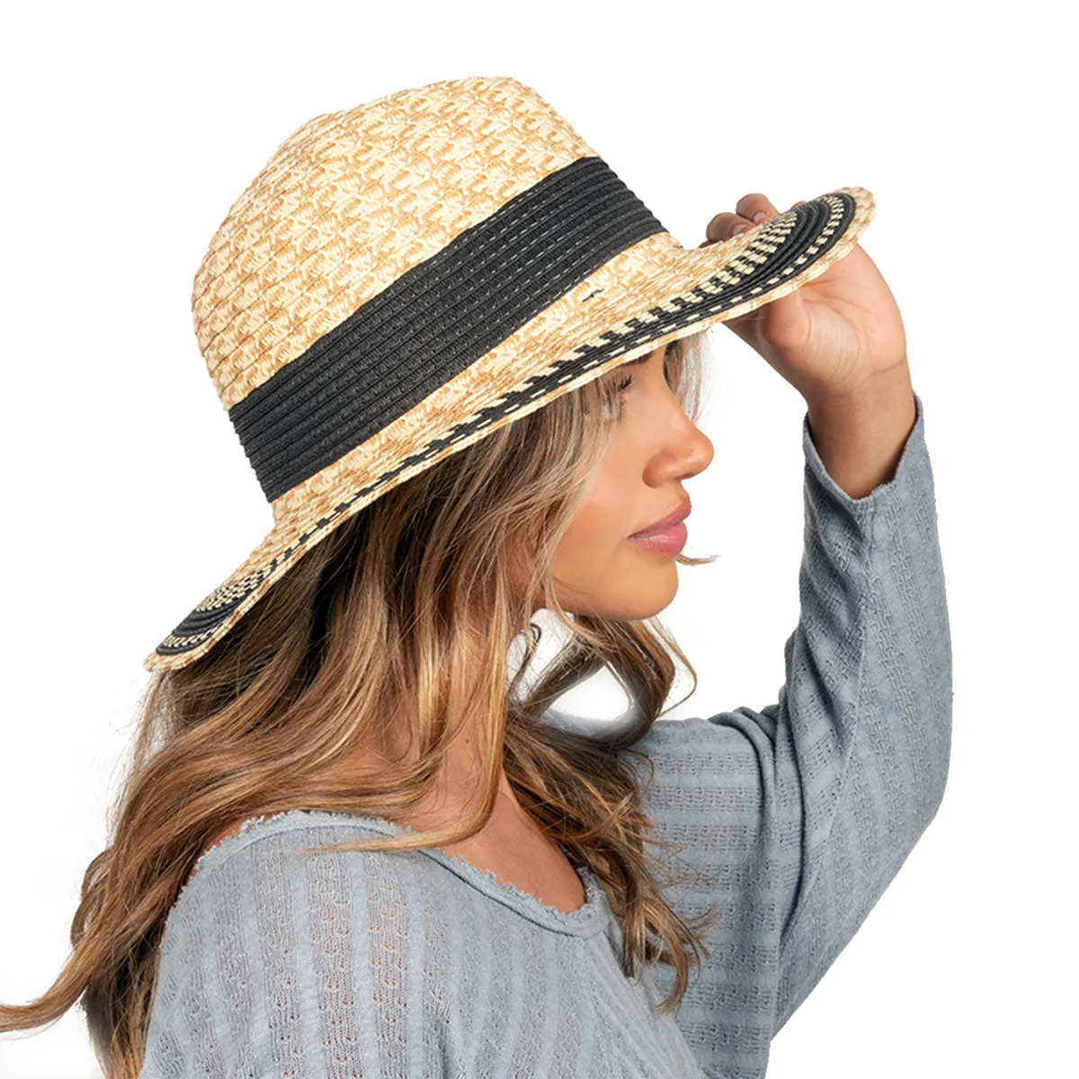 Multi Marled Straw Fedora