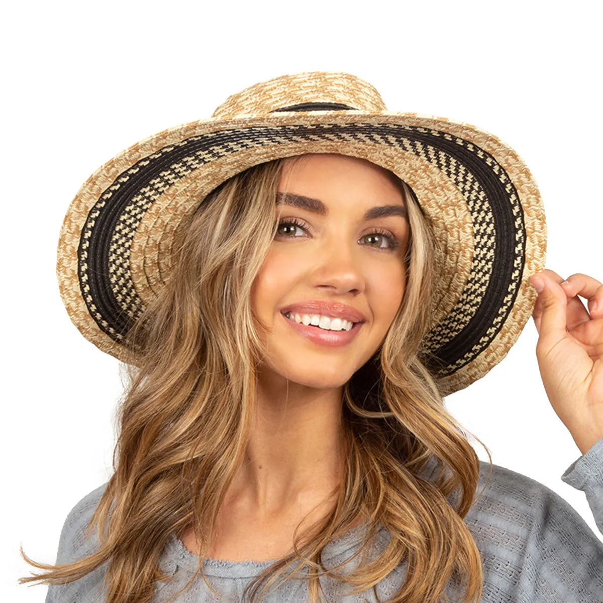 Multi Marled Straw Fedora