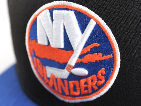 New York Islanders New Era 59FIFTY Fitted Hat (METS COLOR WAY BLACK ORANGE BLUE AZURE GRAY UNDER BRIM)
