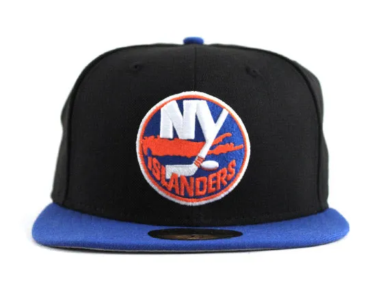 New York Islanders New Era 59FIFTY Fitted Hat (METS COLOR WAY BLACK ORANGE BLUE AZURE GRAY UNDER BRIM)
