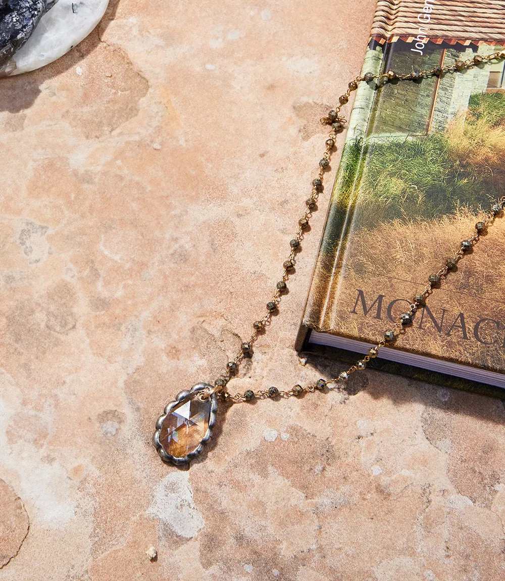 Pyrite Crystal Pendant Necklace