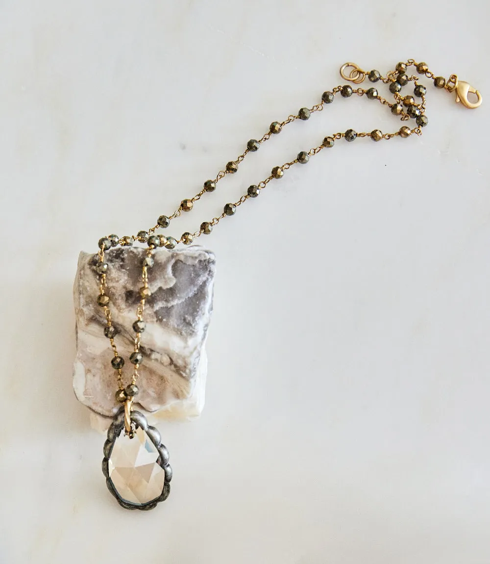 Pyrite Crystal Pendant Necklace