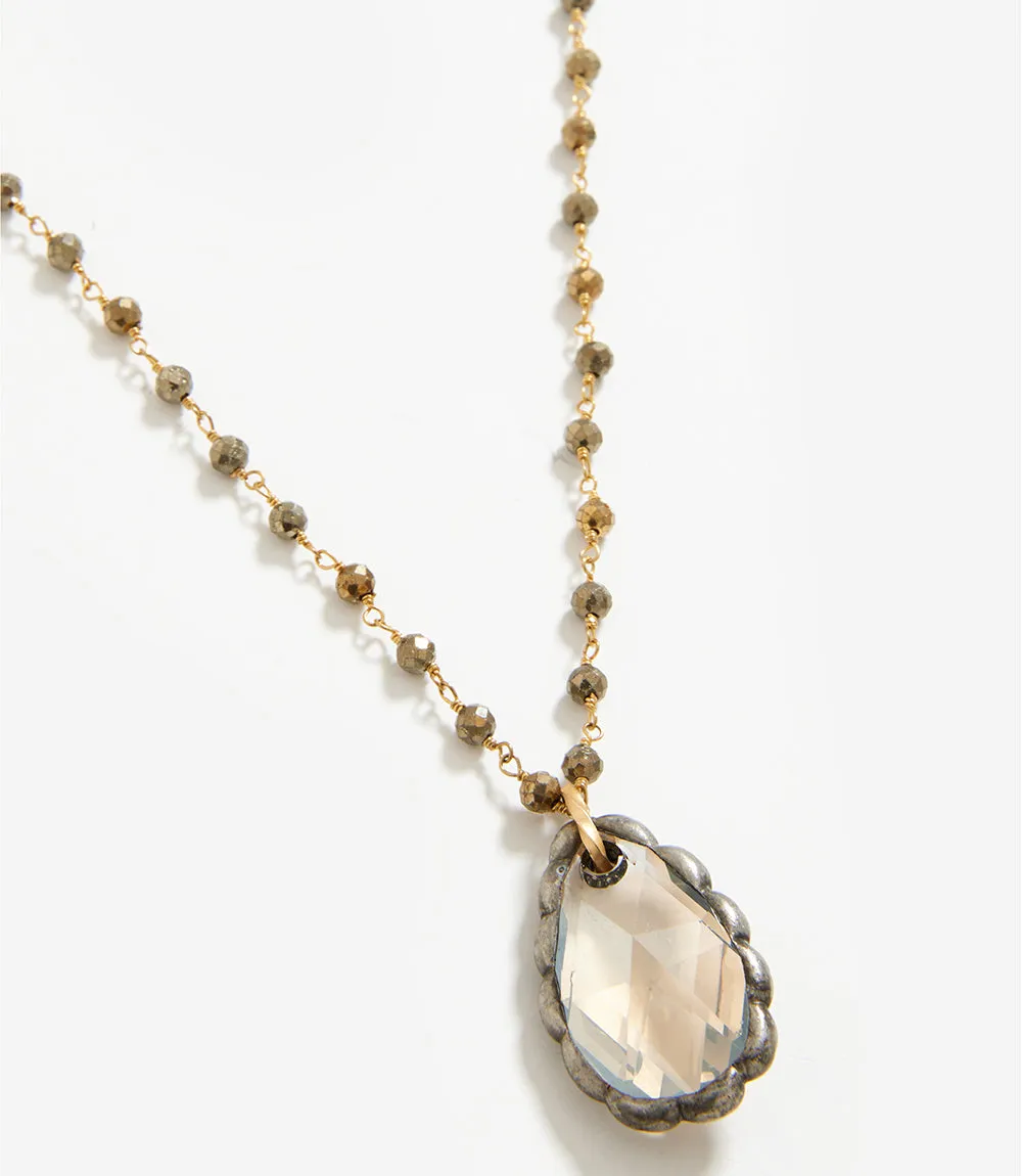 Pyrite Crystal Pendant Necklace