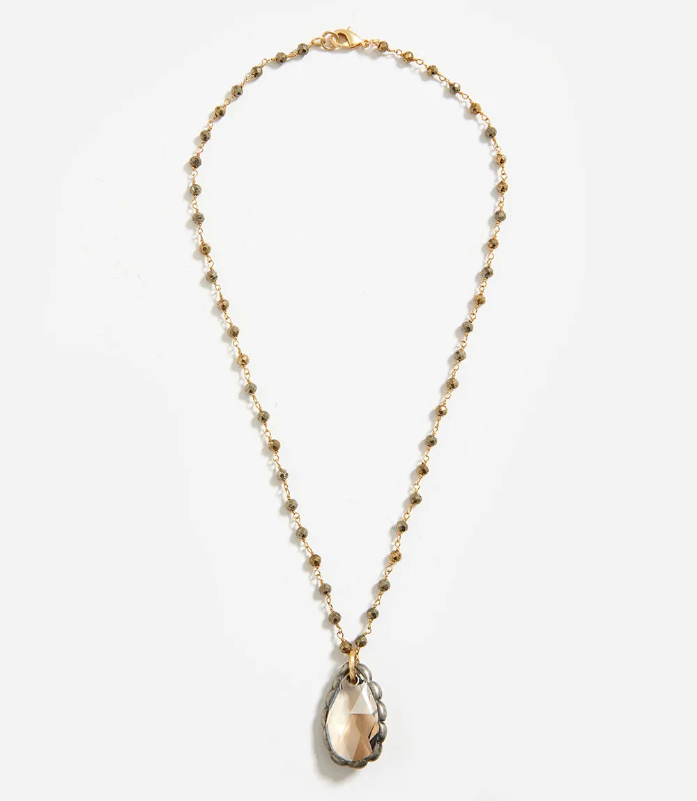 Pyrite Crystal Pendant Necklace