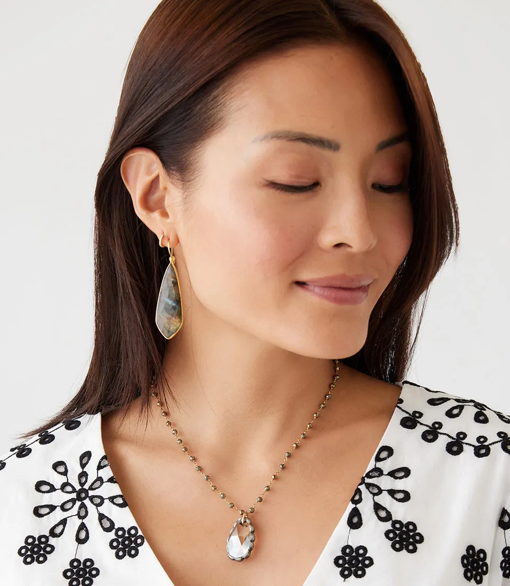 Pyrite Crystal Pendant Necklace