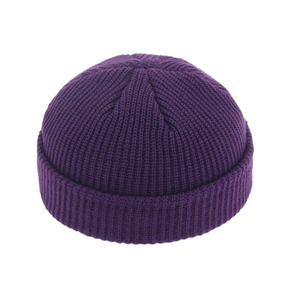 Retro Navy Beanie Knit Hat - Winter Warm Skullcap Sailor Cap
