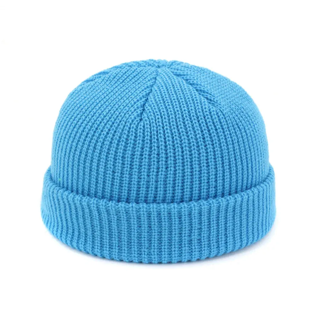 Retro Navy Beanie Knit Hat - Winter Warm Skullcap Sailor Cap