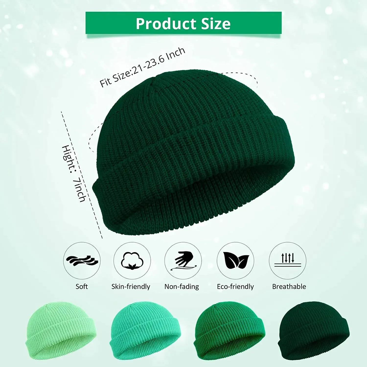 Retro Navy Beanie Knit Hat - Winter Warm Skullcap Sailor Cap