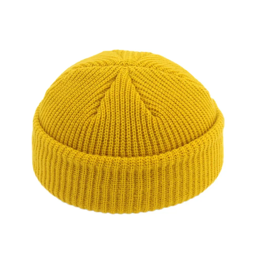 Retro Navy Beanie Knit Hat - Winter Warm Skullcap Sailor Cap