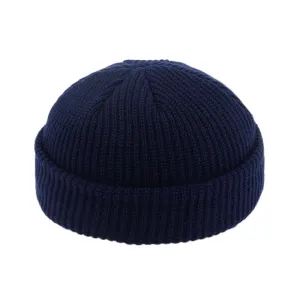 Retro Navy Beanie Knit Hat - Winter Warm Skullcap Sailor Cap