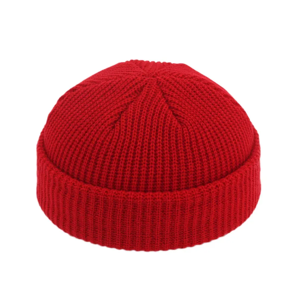 Retro Navy Beanie Knit Hat - Winter Warm Skullcap Sailor Cap