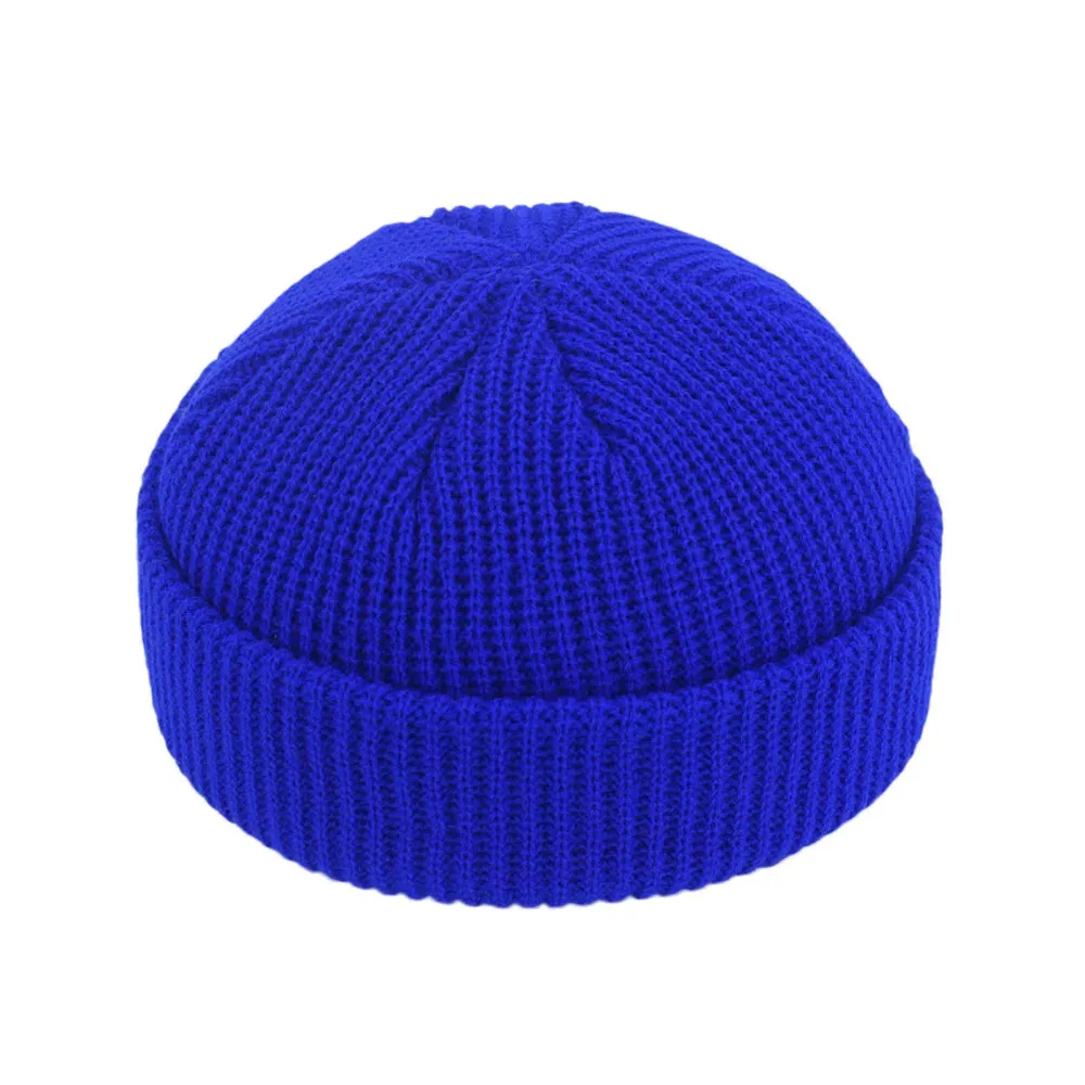 Retro Navy Beanie Knit Hat - Winter Warm Skullcap Sailor Cap