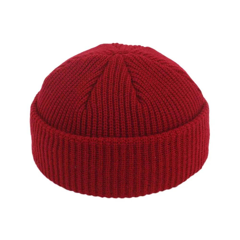 Retro Navy Beanie Knit Hat - Winter Warm Skullcap Sailor Cap