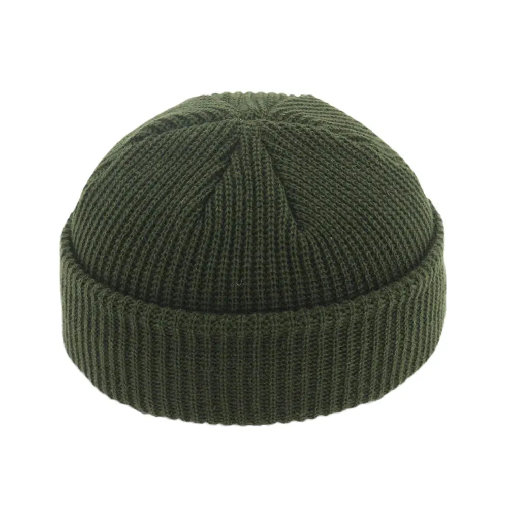 Retro Navy Beanie Knit Hat - Winter Warm Skullcap Sailor Cap